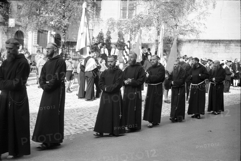 Capuchin monks at Corpus Christi procession in Friborg 1941