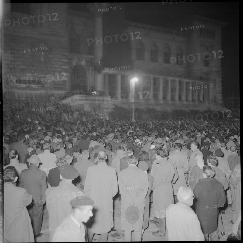 Demonstration against violence of USSR in Hungary, Lausanne 1956