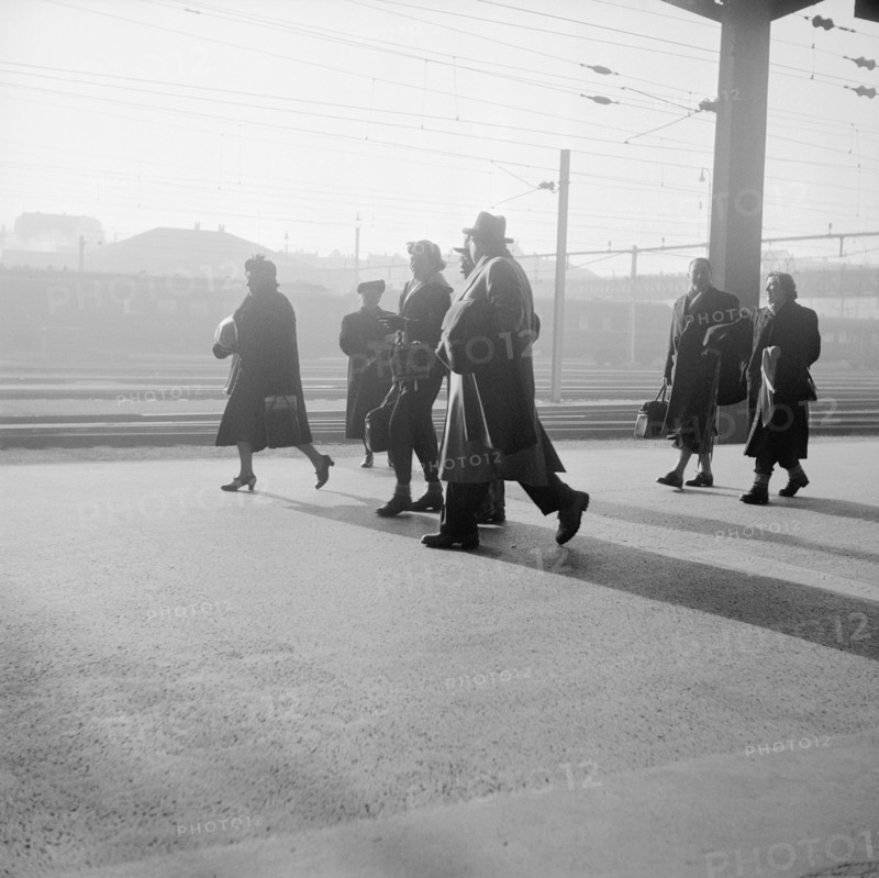 Passengers in the station of Basel, 1951
