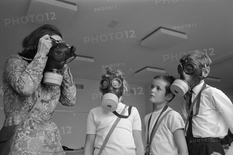 Testing the new gas masks for civilians, 1967