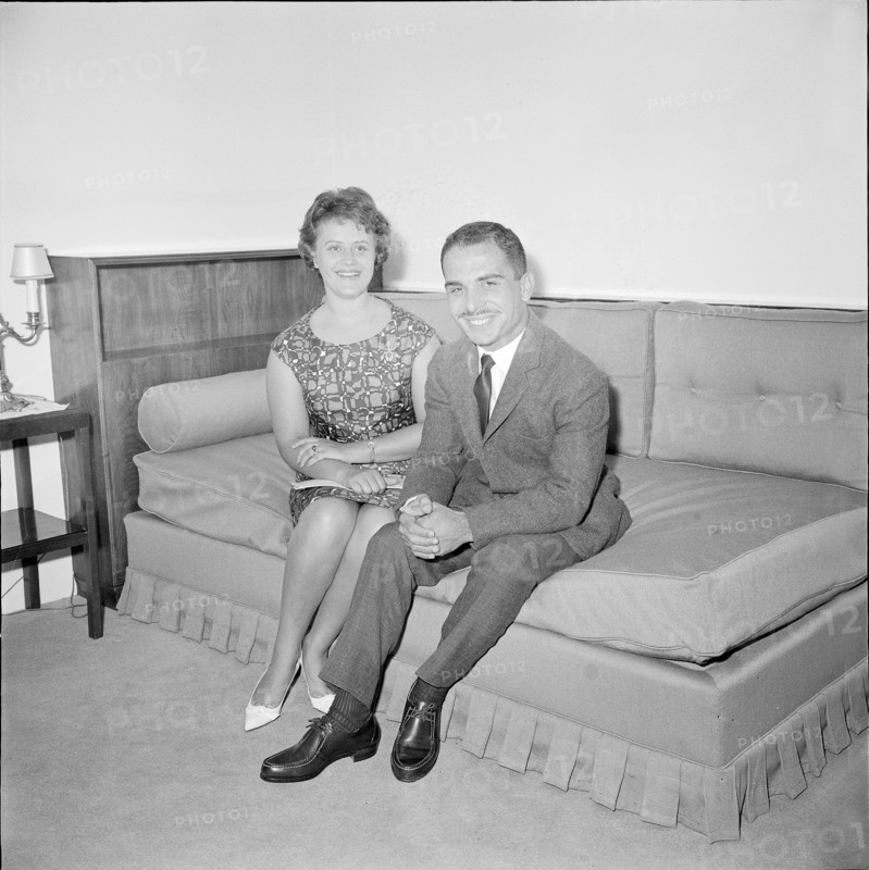 King Hussein of Jordan with his wife Muna, 1962