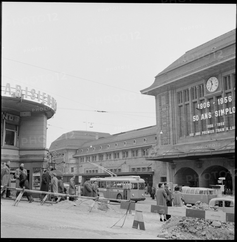 Building site at Lausanne train station 1956