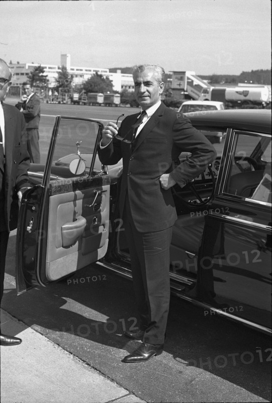 Reza Pahlavi, Shah of Persia, arriving in Zurich, 1968