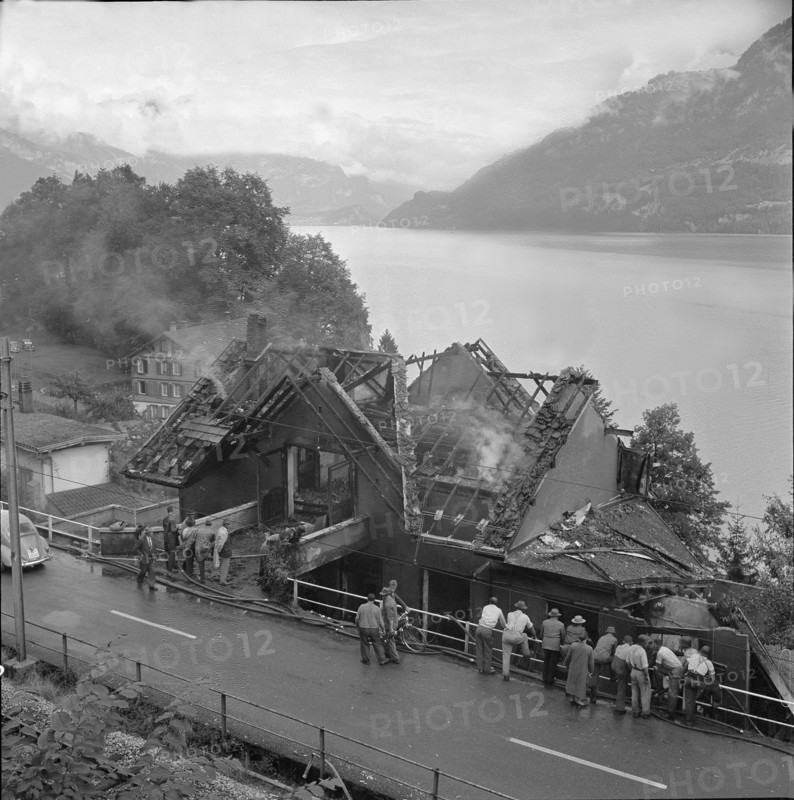 Firework factory destroyed by explosion, Oberried 1959