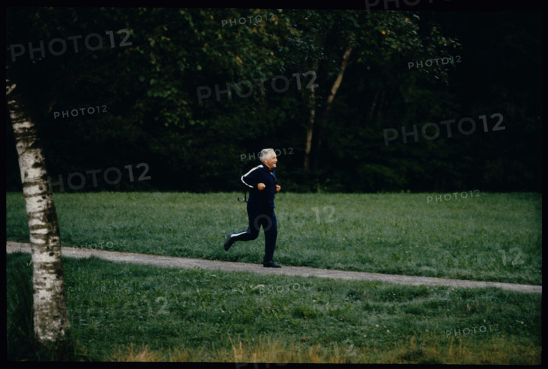 Georges-André Chevallaz jogging in 1979