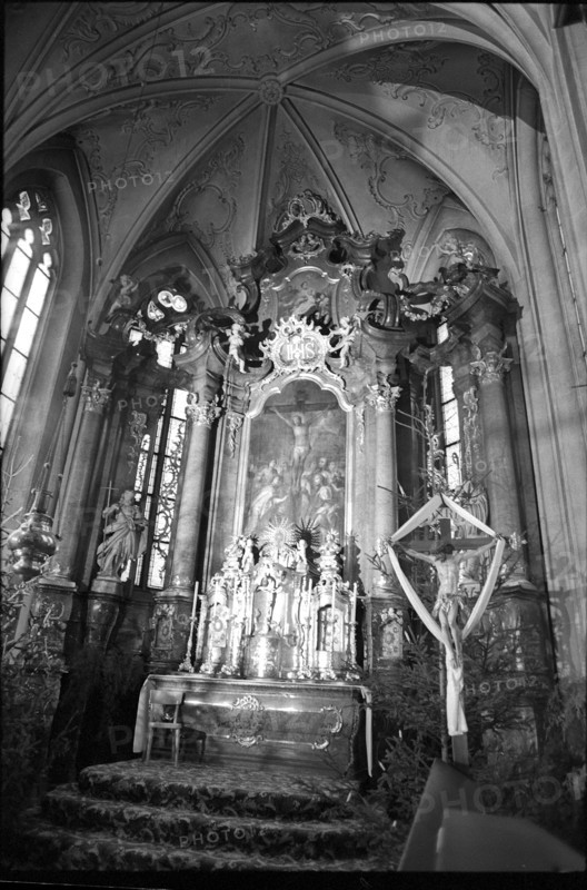 Baroque interior of Laufenburg church 1968