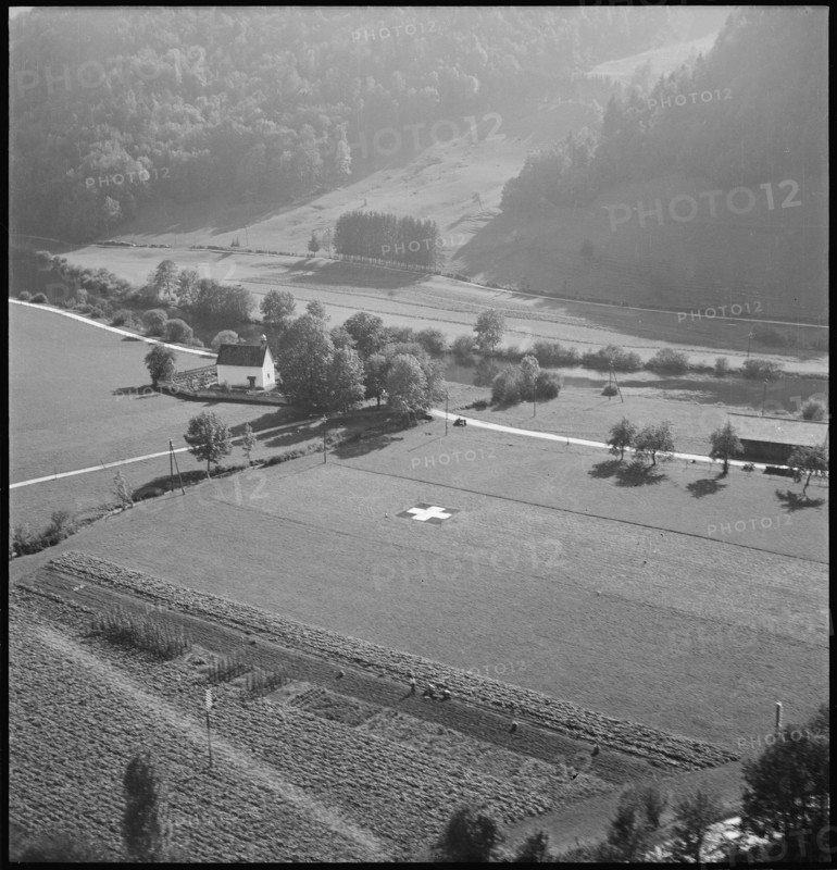 WW 2: marking of the Swiss frontier, 1944.