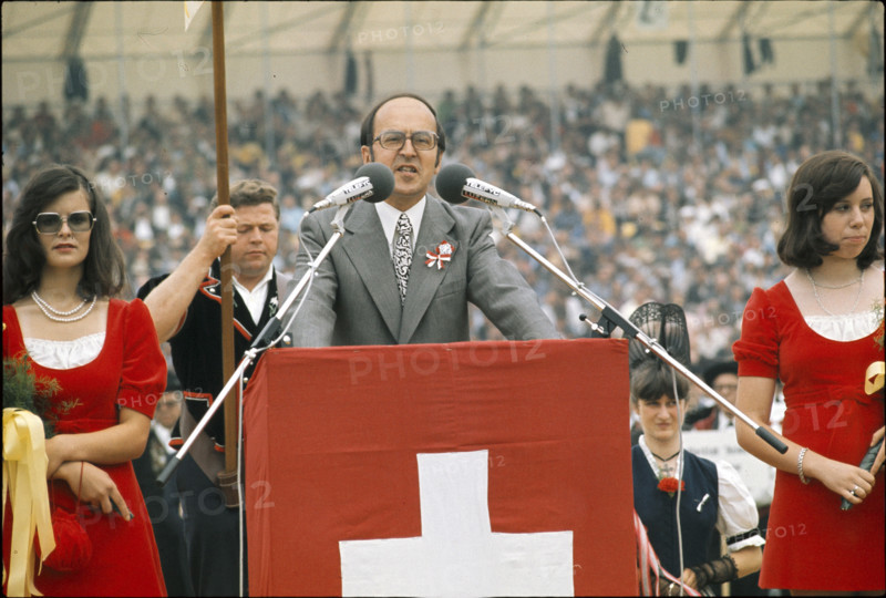 Swiss Federal Wrestling Festival 1974: Member of Federal Council Furgler