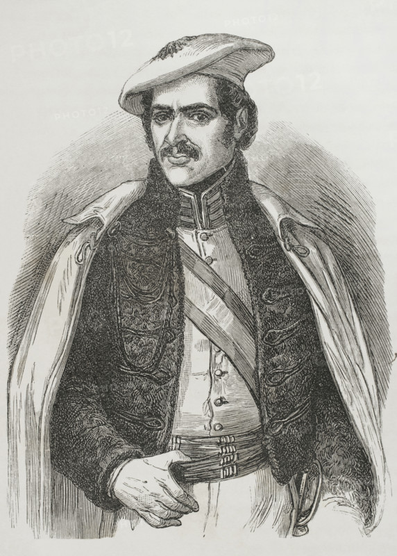 Ramon Cabrera Grino (1806-1877). Spanish military. He was known as ""El Tigre del Maestrazgo"" (The Tiger of Maestrazgo). Carlist leader who took part in the First and Second Carlist Wars. Portrait. Engraving. ""Espartero: su vida militar, politica, descriptiva y anecdotica"" (Espartero: his military, political, descriptive and anecdotal life). Volume I, 1879.