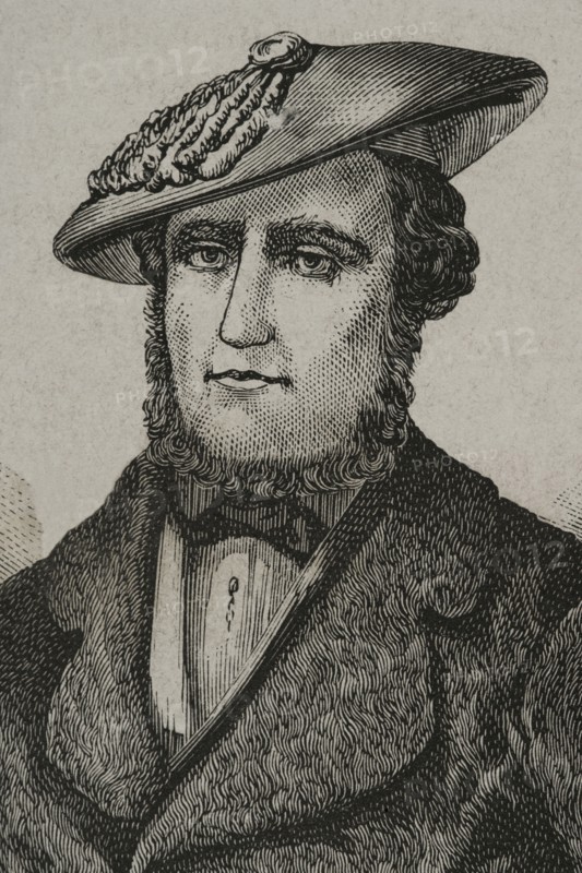 Martin Zurbano (1788-1845). Spanish guerrilla fighter. He fought in the First Carlist War (1833-1840) on the Isabeline side (Liberal side). Portrait. Engraving. Detail. ""Espartero: su vida militar, politica, descriptiva y anecdotica"" (Espartero: his military, political, descriptive and anecdotal life). Volume II, 1879.