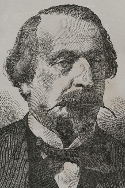 Napoleon III (1808-1873). President of the French Second Republic (1848-1852) and later Emperor of the French (1852-1870). Portrait. Engraving. ""Historia de la Guerra de Francia y Prusia"" (History of the War between France and Prussia). Volume I. Published in Barcelona, 1870.