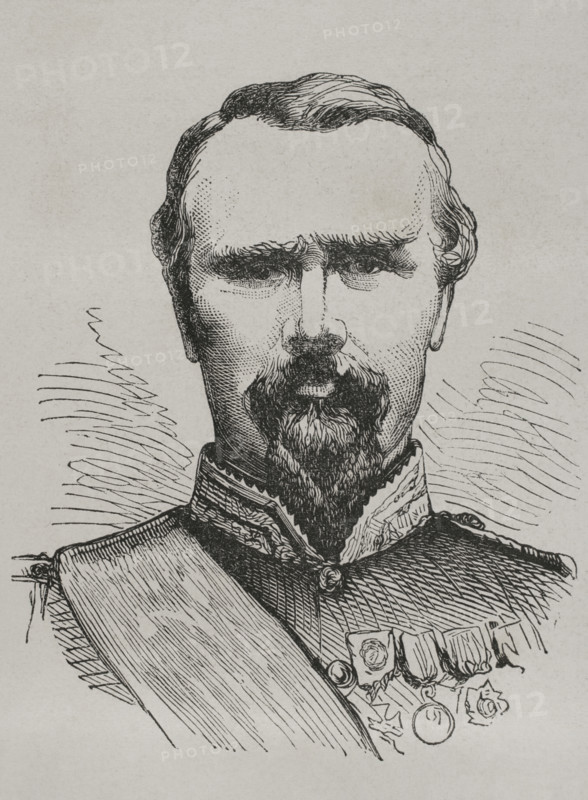 Pierre-Louis Charles de Failly (1810-1892). French general. Portrait. Engraving. ""Historia de la Guerra de Francia y Prusia"" (History of the War between France and Prussia). Volume I. Published in Barcelona, 1870.