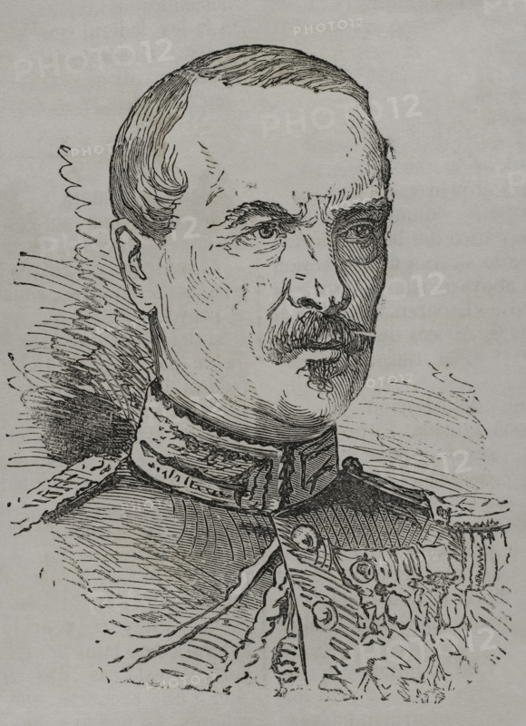 Charles Auguste Frossard (1807-1875). French general. Portrait. Engraving. ""Historia de la Guerra de Francia y Prusia"" (History of the War between France and Prussia). Volume I. Published in Barcelona, 1870.