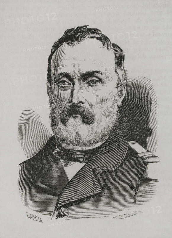 Jacques Leonard Clement-Thomas (1809-1871). French politician and general. He was arrested and executed during the Paris Commune of 1871. The Government of National Defence appointed him commander-in-chief of the National Guard of the Seine during the siege of Paris in 1870. Portrait. Drawing by Garcia. Engraving by Paris. ""Historia de la Guerra de Francia y Prusia"" (History of the War between France and Prussia). Volume I. Published in Barcelona, 1870.