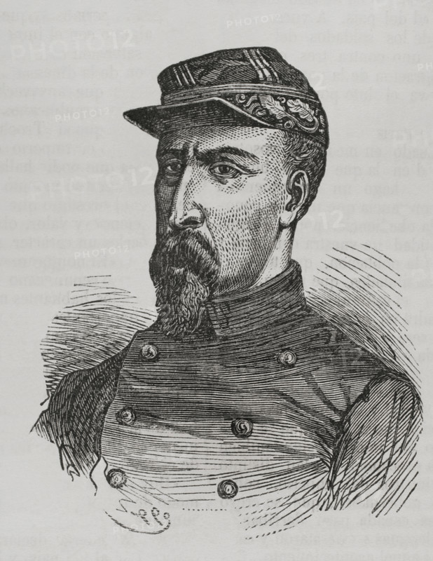 Auguste-Alexandre Ducrot (1817-1882). French general. Portrait. Engraving. ""Historia de la Guerra de Francia y Prusia"" (History of the War between France and Prussia). Volume I. Published in Barcelona, 1870.