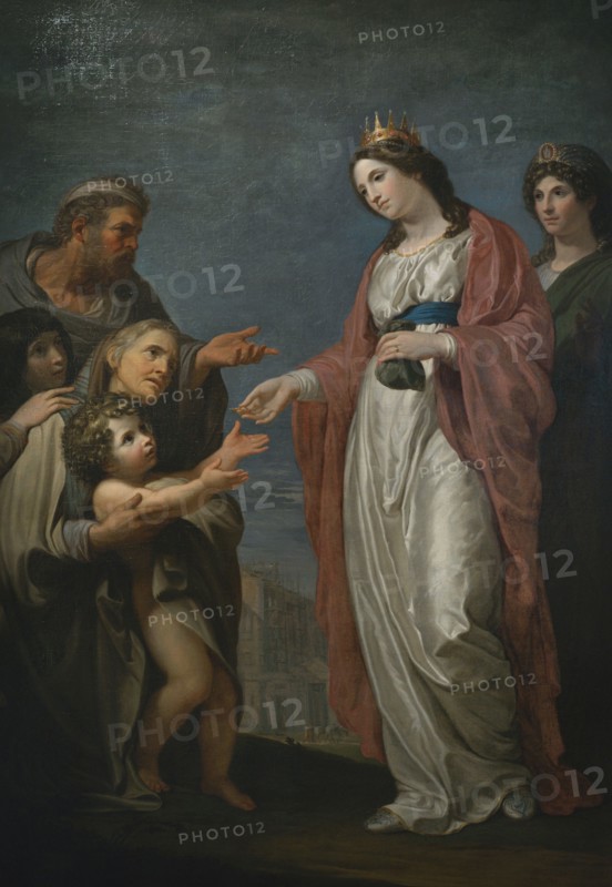 Andrea Appiani (1754-1817). Italian painter. Queen Elizabeth of Hungary assisting the Poor, 1795. Oil on canvas, 120 x 180 cm. Modern Art Gallery, Milan, Italy.