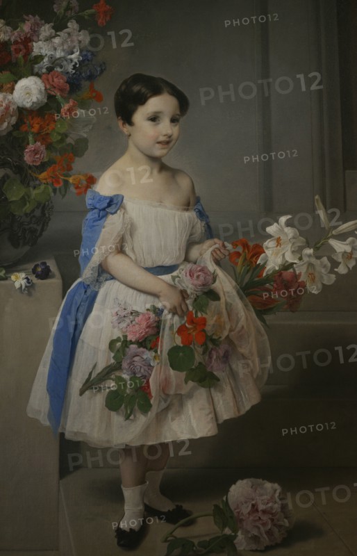 Francesco Hayez (1791-1882). Italian painter. Portrait of the Young Countess Antonietta Negroni Prati Morosini, 1858. Oil on canvas. Detail. Modern Art Gallery, Milan, Italy.