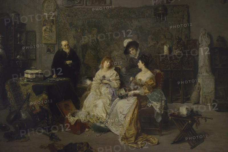 Gerolamo Induno (1825-1890). Italian painter. An Antique Dealer, 1889. Oil on canvas. Modern Art Gallery, Milan, Italy.