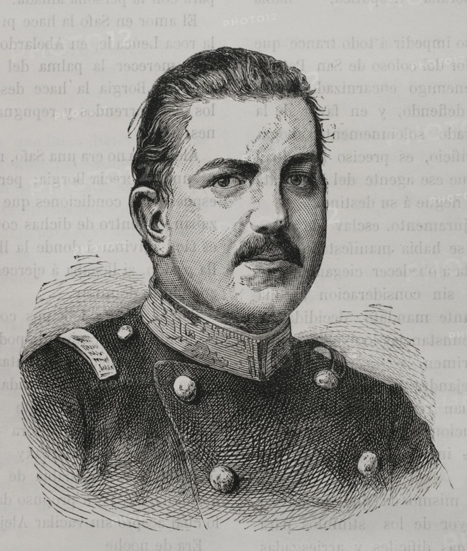 Milan I (1854-1901). Prince of Serbia, as Milan IV (1868-1882). King of Serbia as Milan I (1882-1889). Portrait as the Prince Milan IV. Engraving. ""La Guerra de Oriente"" (The Russo-Turkish War). Volume I. 1877.