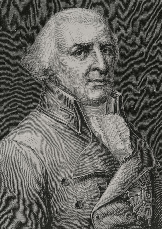 Charles William Ferdinand of Brunswick (1735-1806). Duke of Duke of Brunswick (1780-1806). Sovereign prince of the Principality of Brunswick-Wolfenbuttel (Holy Roman Empire). He served as a field marshal in the Prussian army. Portrait. Engraving by Pannemaker. ""History of the French Revolution"". Volume I, 1876.