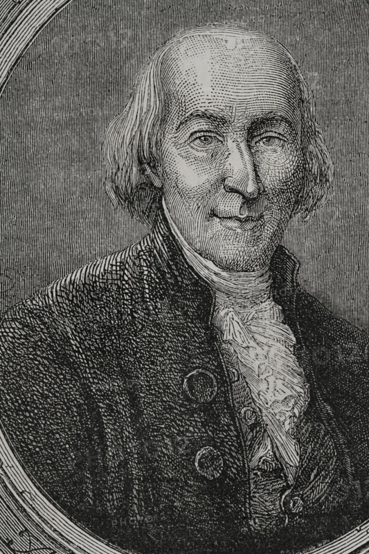 Jean-Marie Roland de la Platiere (1734-1793). French politician. He was a member of the Girondins. Minister of the Interior in 1792. Portrait. Engraving. ""History of the French Revolution"". Volume I, 1876.