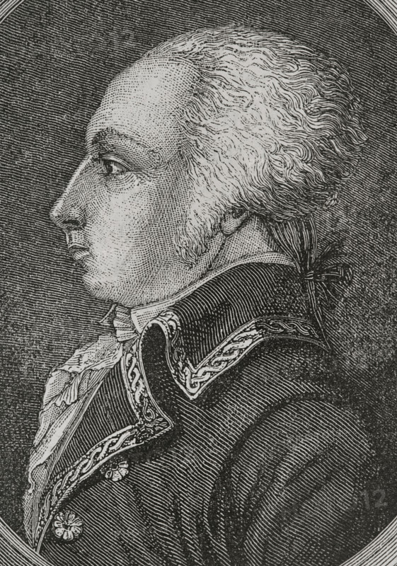 Francois Kellermann (Francois Christophe de Kellermann) (1735-1820). French military. Marshal of France during the reign of Louis XVI. He joined the cause of the French Revolution. Portrait. Engraving by Pannemaker. ""History of the French Revolution"". Volume I, 1876.