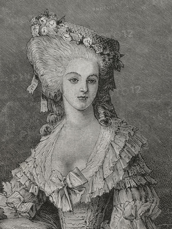 Marie Therese Louise of Savoy (1749-1792). Princess de Lamballe. French aristocrat. Personal friend and confidante of Queen Marie Antoinette. She was killed during the massacres of September 1792. Portrait. Engraving. ""History of the French Revolution"". Volume I, 1876.