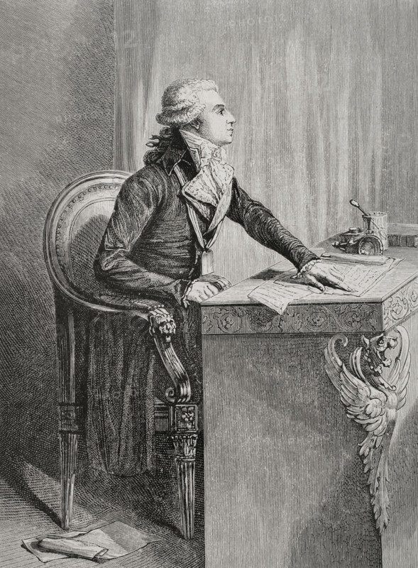 Bertrand Barere (Bertrand Barere de Vieuzac) (1755-1841). French lawyer and revolutionary politician. President of the National Convention in 1792. Barere presiding over the Assembly during the judgment of King Louis XVI (1754-1793), which began on 26 December 1792 at the Convention. Engraving. ""History of the French Revolution"". Volume I, 1876.