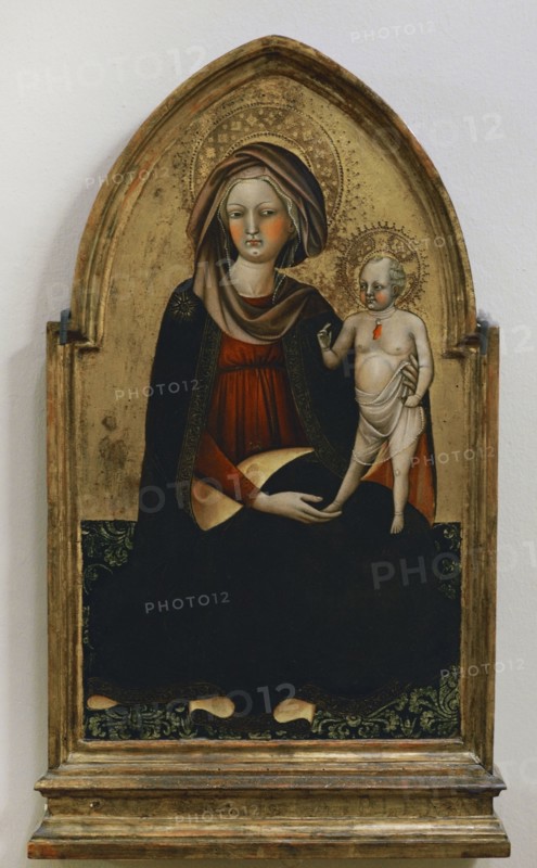 Alvaro Pirez (Alvaro Pires de Evora or Alvaro di Piero). Portuguese painter (fl. 1411-1434). Madonna and Child (Madonna of Humility), ca. 1420. Tempera on panel. Modern Art Gallery, Milan, Italy.