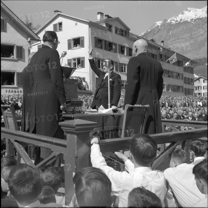 Swearingin at the Glarus Landsgemeinde 1956