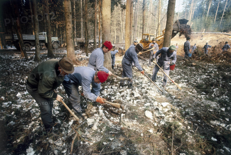 Rescue work after a plane crash in Würenlingen in 1970