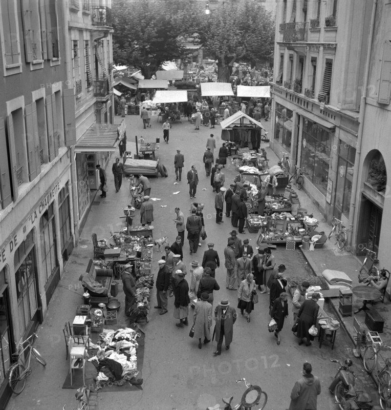 Flea market in Geneva; 1953