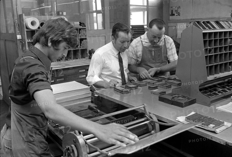 Border post on Lake Zurich, typesetting, 1971