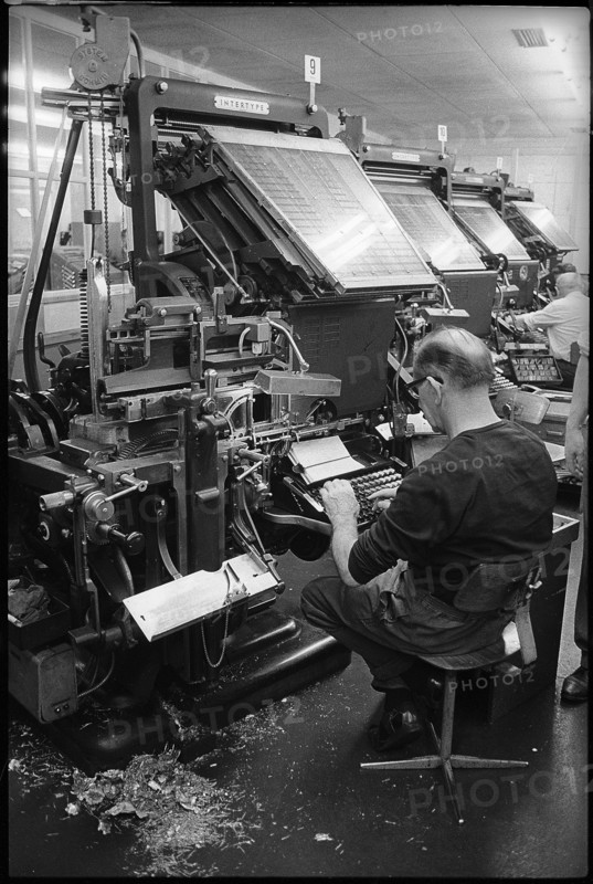 Printing and typesetting shop of Jean Frey AG, 1970