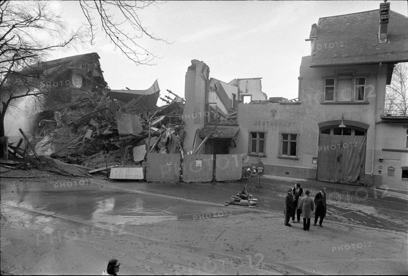 Ruins of Hotel Dolder Waldhaus after demolition, Zurich 1972
