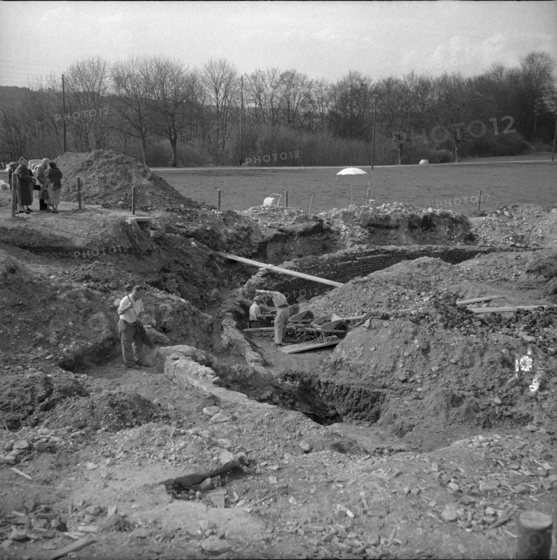 Discovery of a Roman amphitheater near Bern, 1956