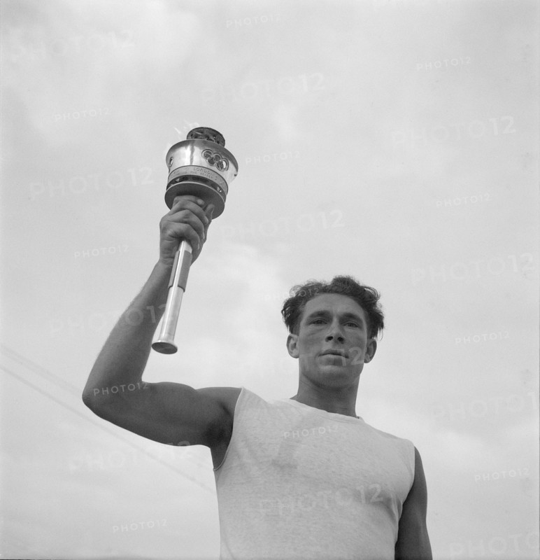London Olympic Games 1948: the Olympic flame in Switzerland