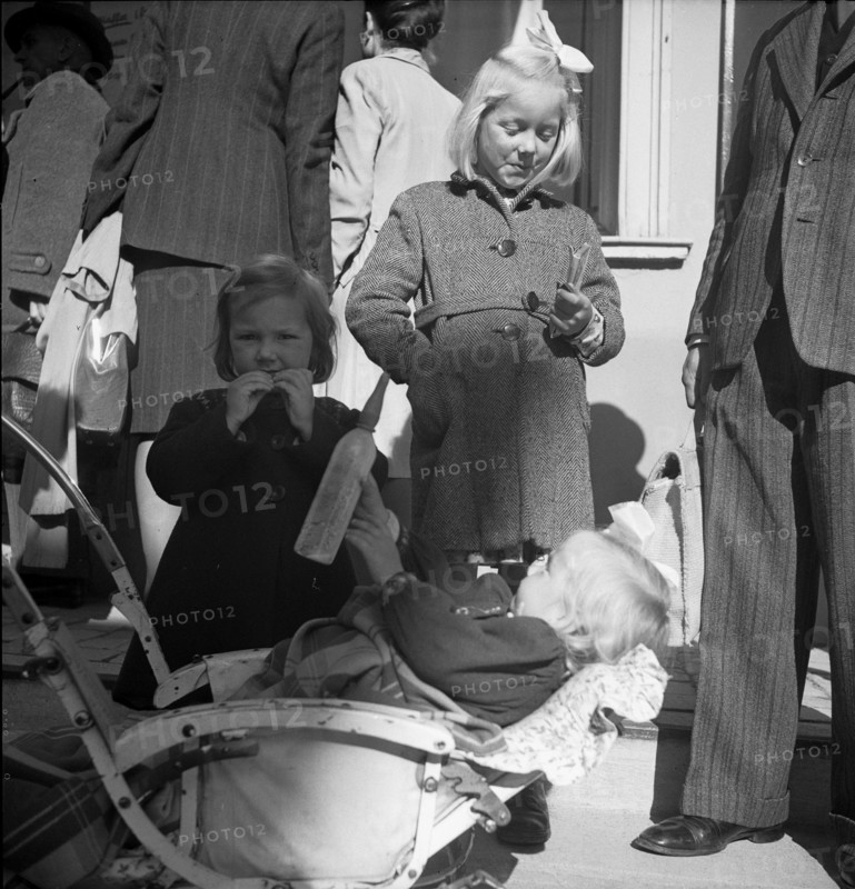 German girls on a Lake Constance ferry, 1948