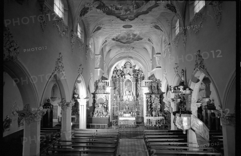 Baroque interior of the Laufenburg church 1968