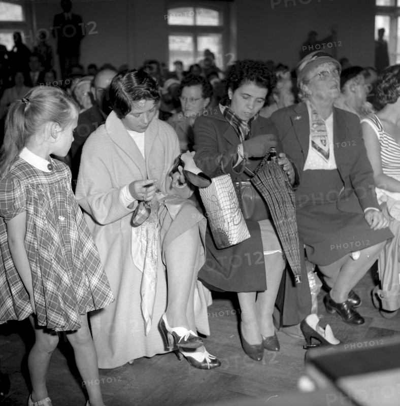 Cernier, Women and Girls During an Auction. 1958