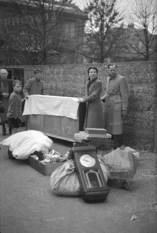 WW 2: Bomb airdrop, dropping in Basle 1945