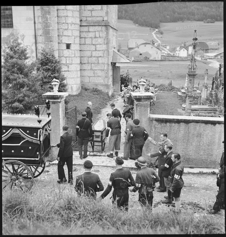 WW 2: funeral of Mr. Vallet, Les Verrieres de Joux 1943
