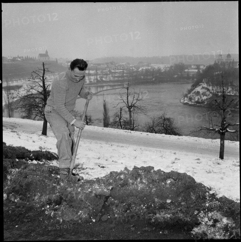 Rheinau power station, first construction works 1952