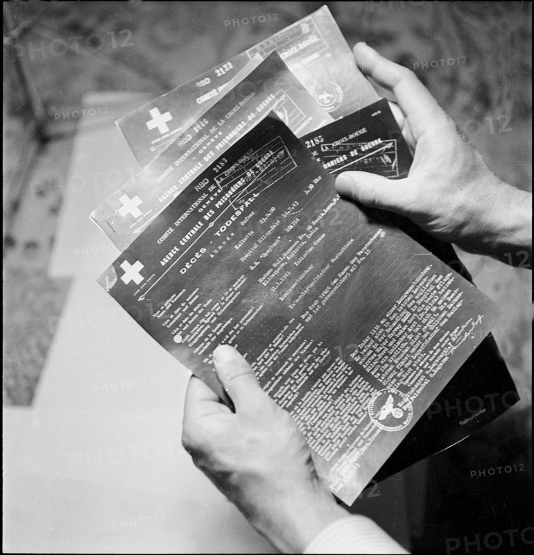 Death certificates, Red Cross 1943