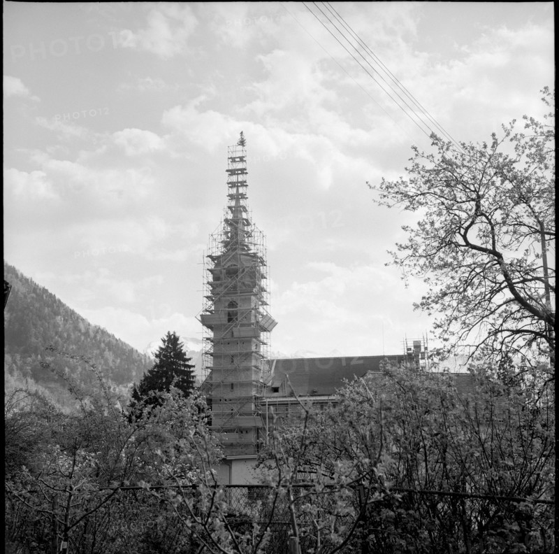 Vitznau church under renovation 1962