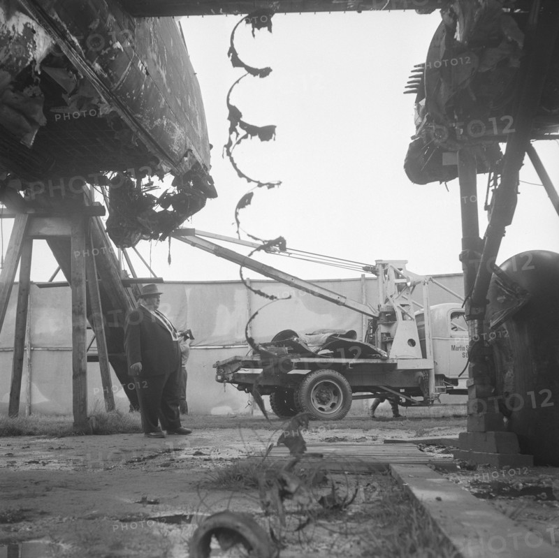 After WW 2: recovery of a bomber, wreck, wreckage, Steckborn 1954