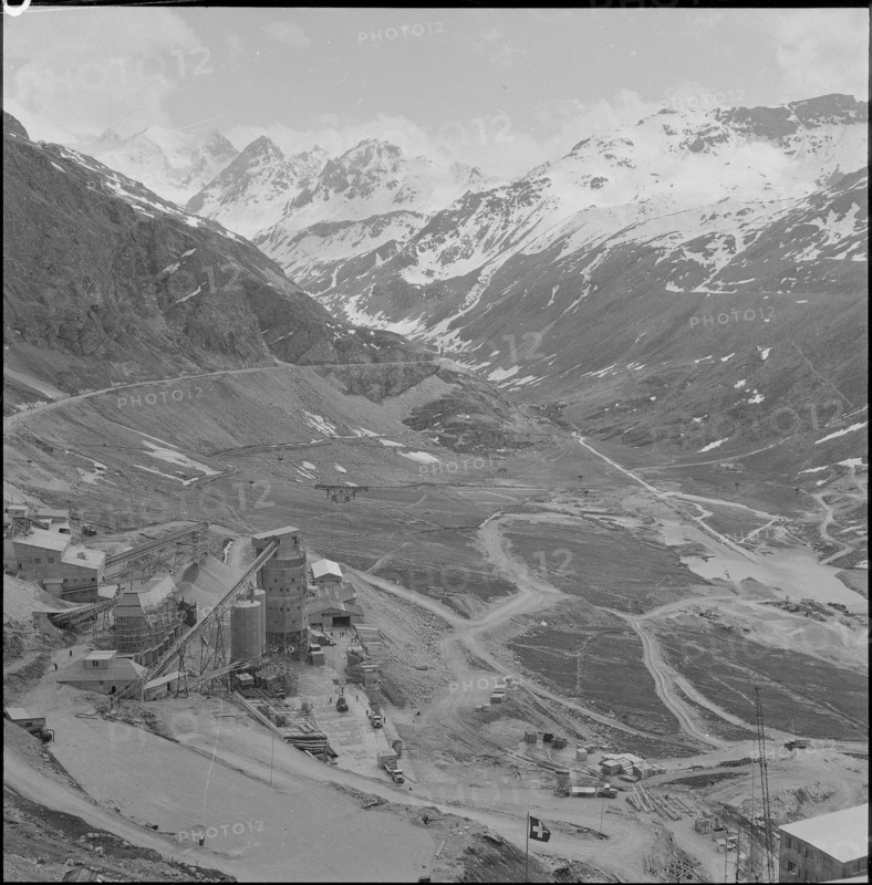 Dam construction, Moiry building site 1956
