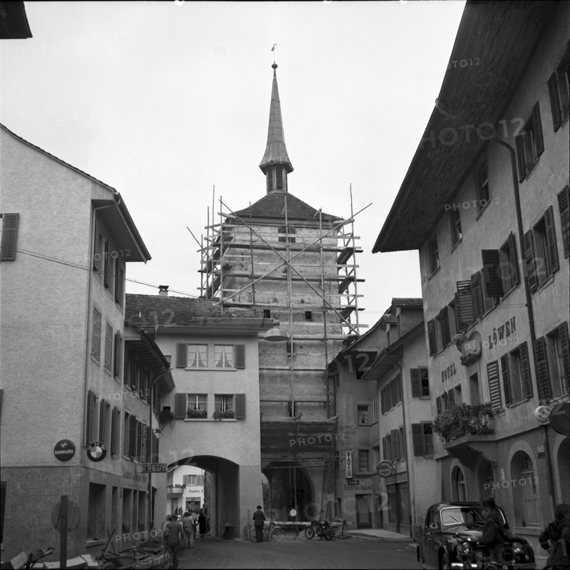 Mendrisio, narrow lane to the side of the Palazzo Pollini, 1961