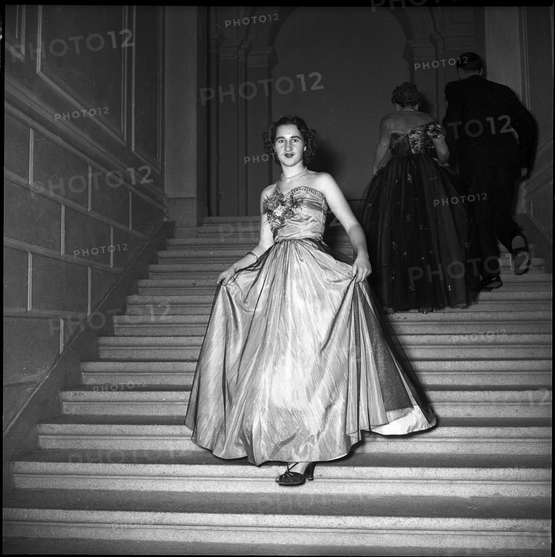 Woman in evening dress, Polyball 1952