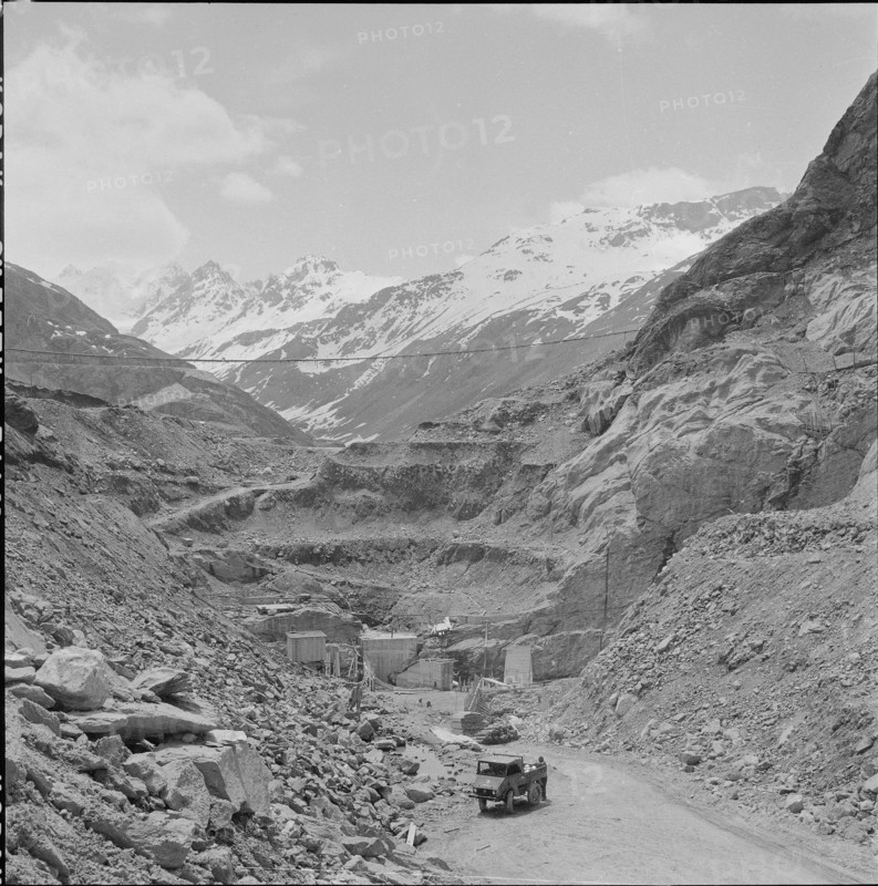 Moiry Dam under construction in 1956